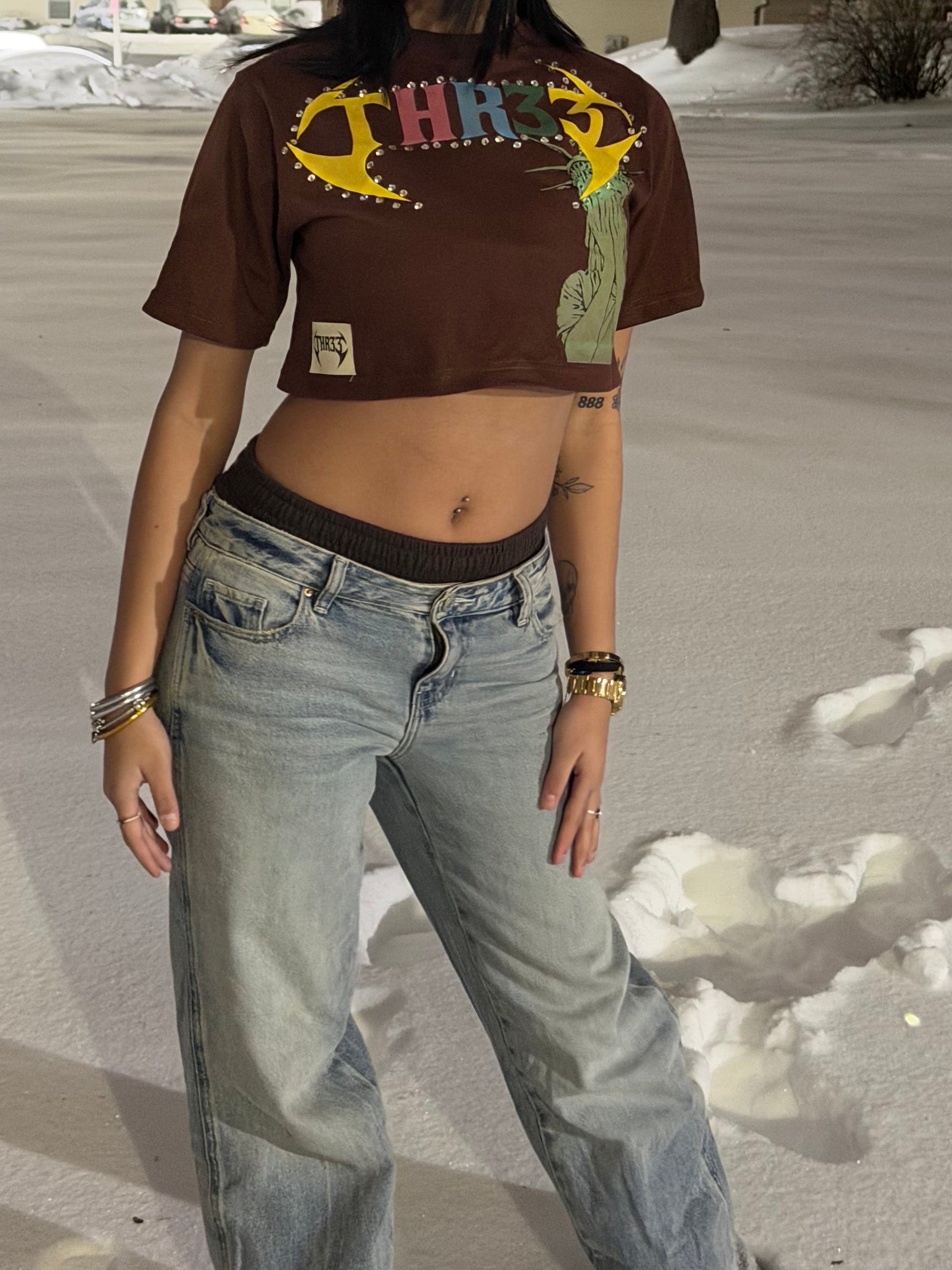 THR33 Liberty State Crop Top