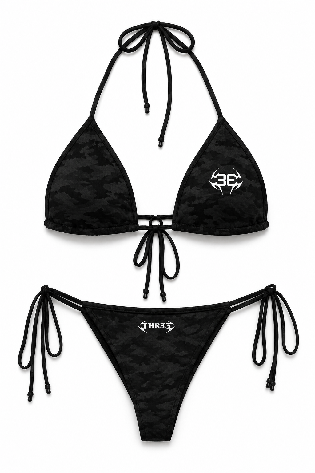 Girls Camo Blackout Bikini Set